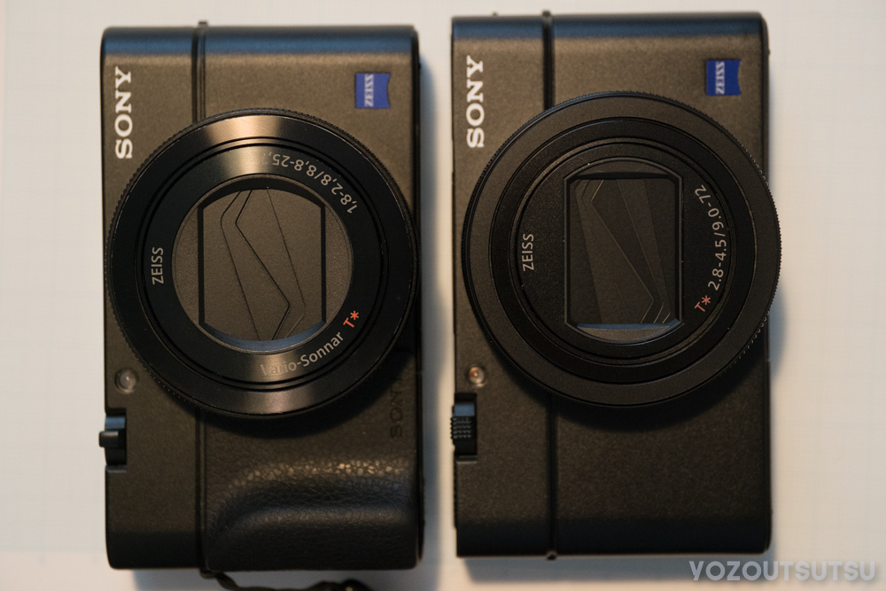 RX100M4とRX100M6を並べる。