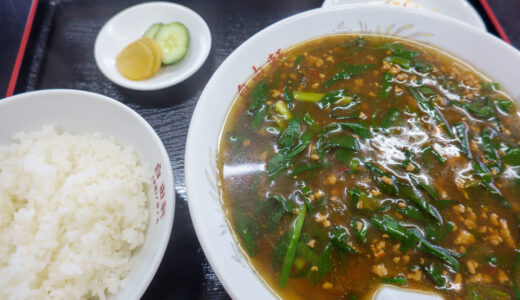 茨城県守谷市の自由軒のにらそばとライス